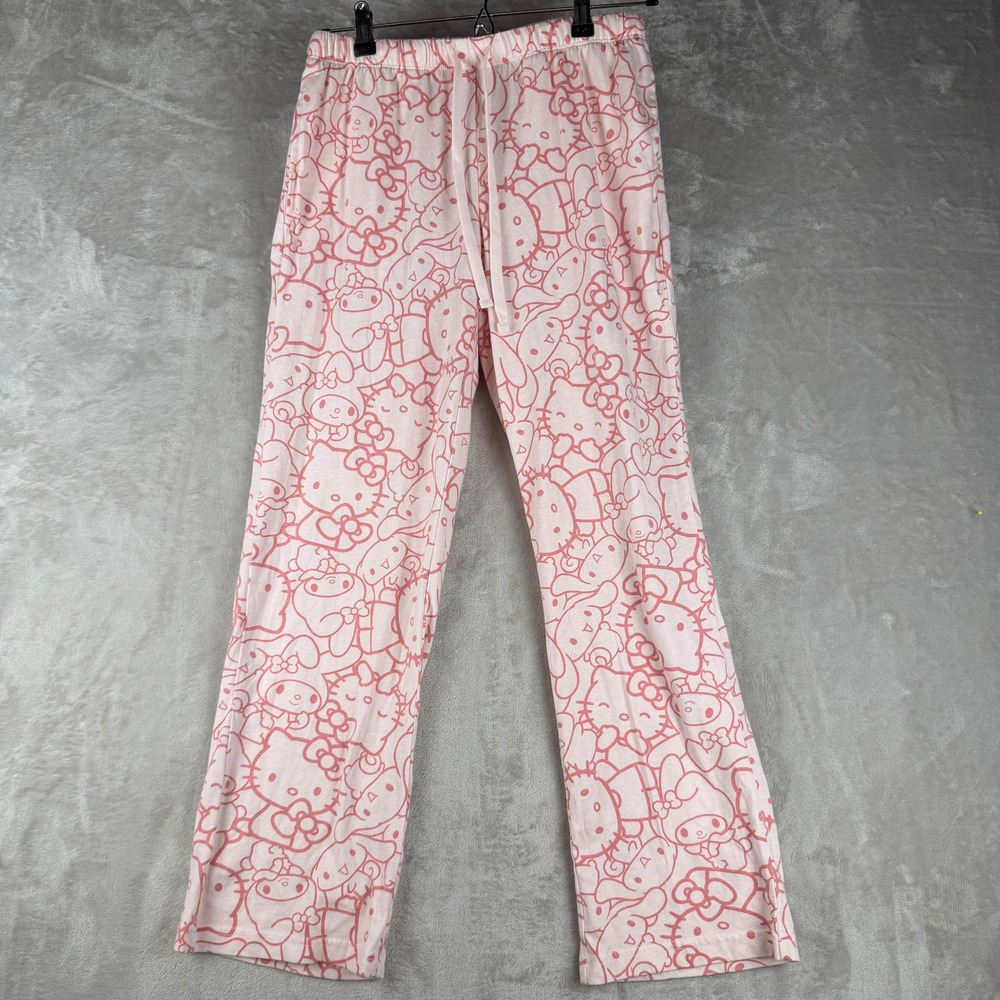 Sanrio Hello Kitty My Melody Cinnamoroll Pink Pajama Pants Womens Small Lounge